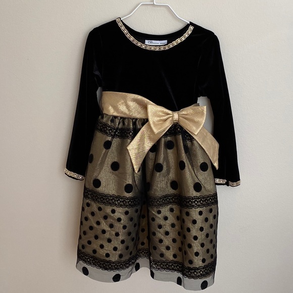 Bonnie jean/ black and gold dress - Picture 1 of 3